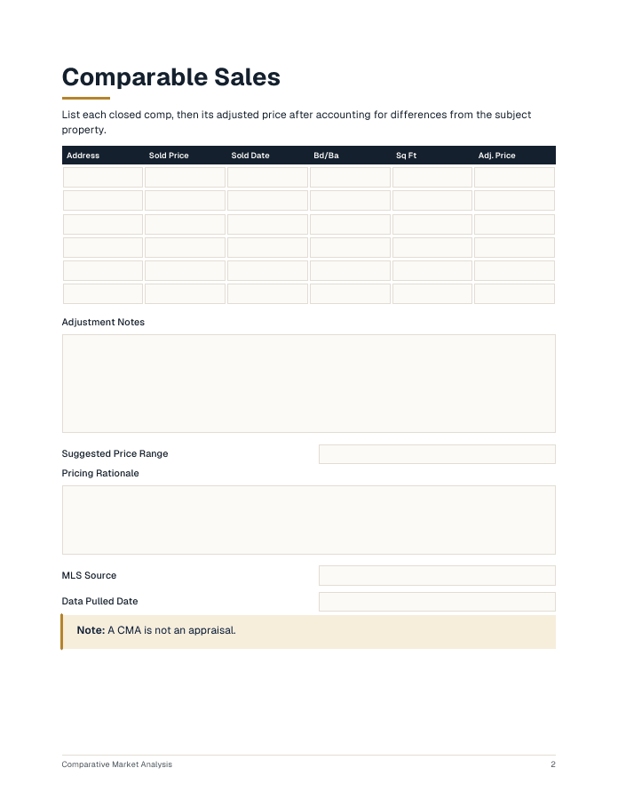 CMA Template, page 2