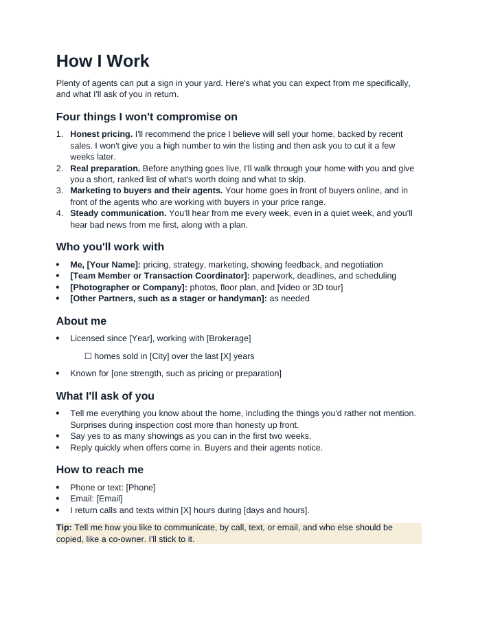 The Listing Appointment Kit, page 6