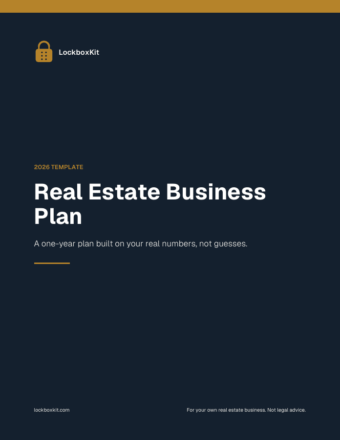 Real Estate Business Plan Template, page 1