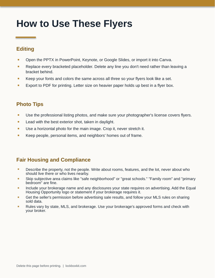 Real Estate Flyer Templates, page 1