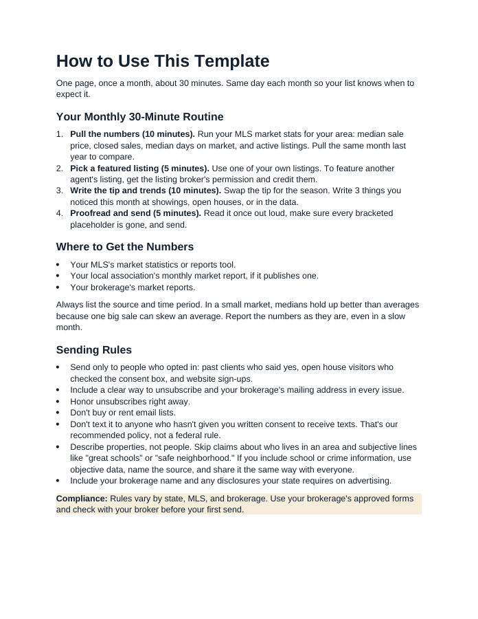 Real Estate Newsletter Template, page 3