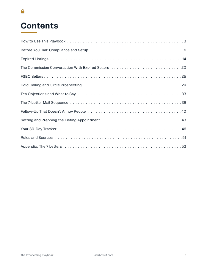 The Prospecting Playbook, page 2